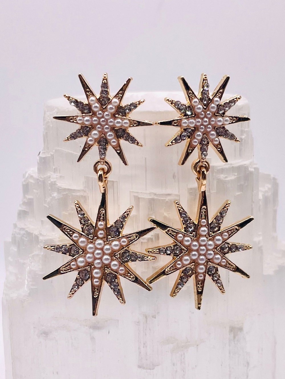 Anthro Pearl Starburst Earrings